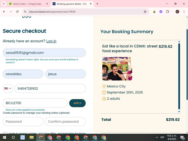 City Unscripted checkout page showing City Unscripted promo code box | Screenshot taken by SimplyCodes community member on Sep 4, 2025