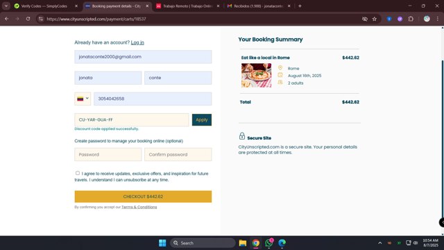 City Unscripted checkout page showing City Unscripted promo code box | Screenshot taken by SimplyCodes community member on Aug 7, 2025