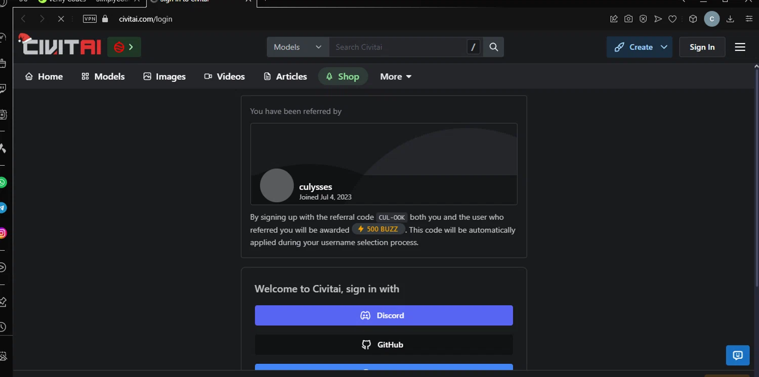Civitai checkout page showing Civitai promo code box | Screenshot taken by SimplyCodes community member on Dec 19, 2024