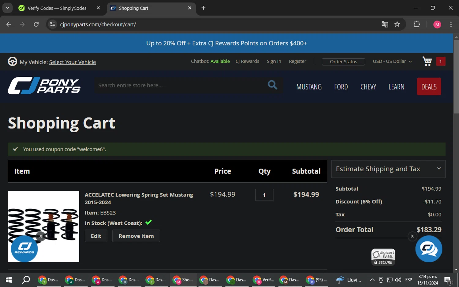 how to use CJ Pony Parts coupons