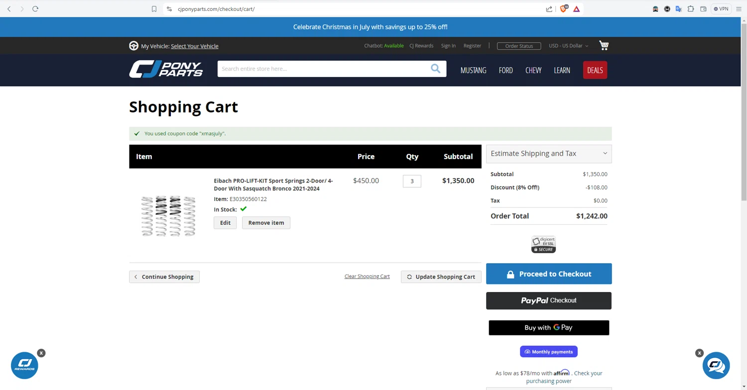 CJ Pony Parts Coupons 5 Off October 2024