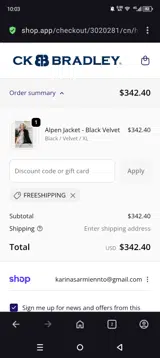 CK Bradley coupon verification screenshot