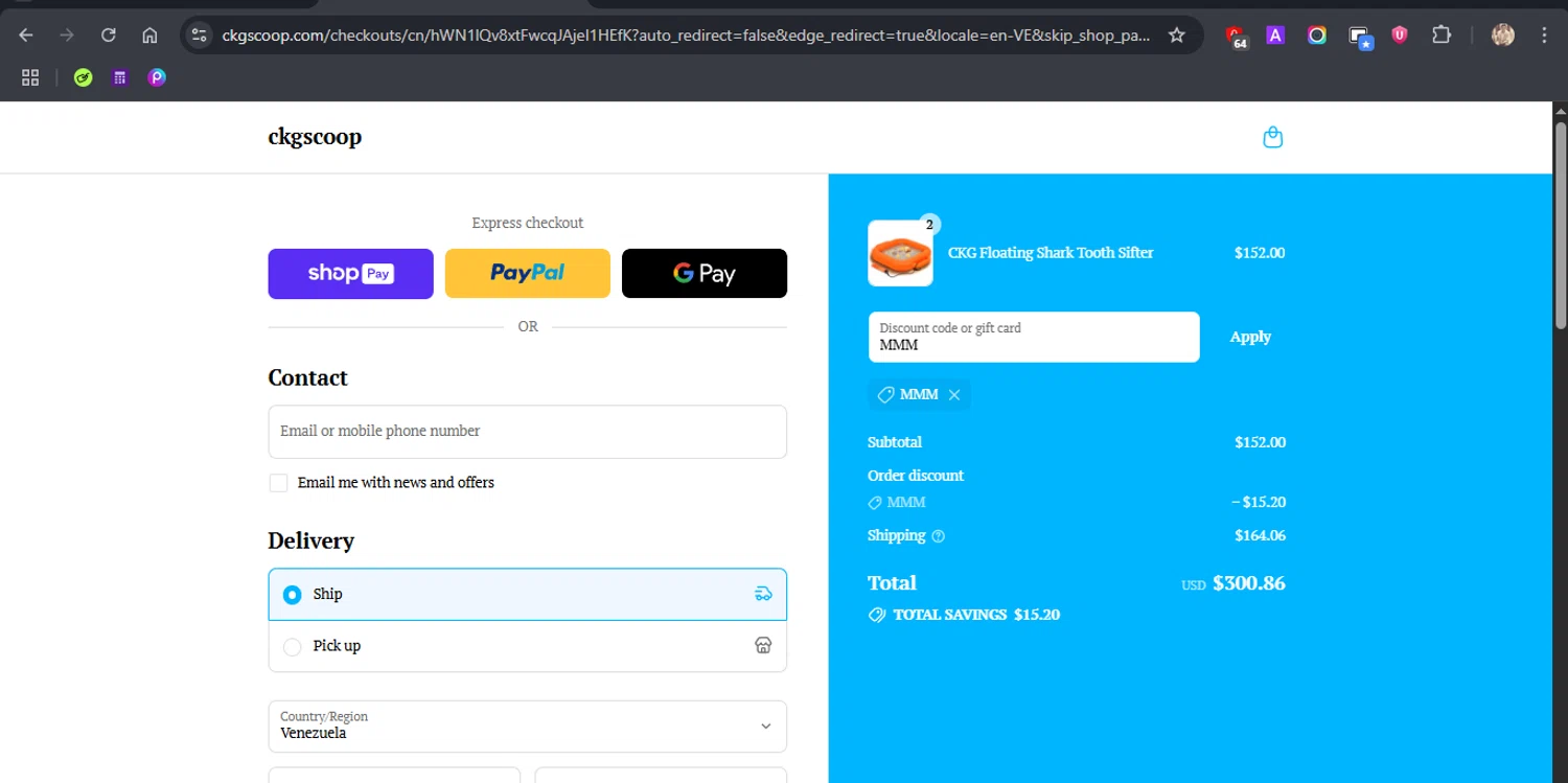 CKG Scoop promo code screenshot showing code MMM applied at CKG Scoop checkout page. Uploaded by SimplyCodes community member ROCKSORD_2 on Aug 13, 2025
