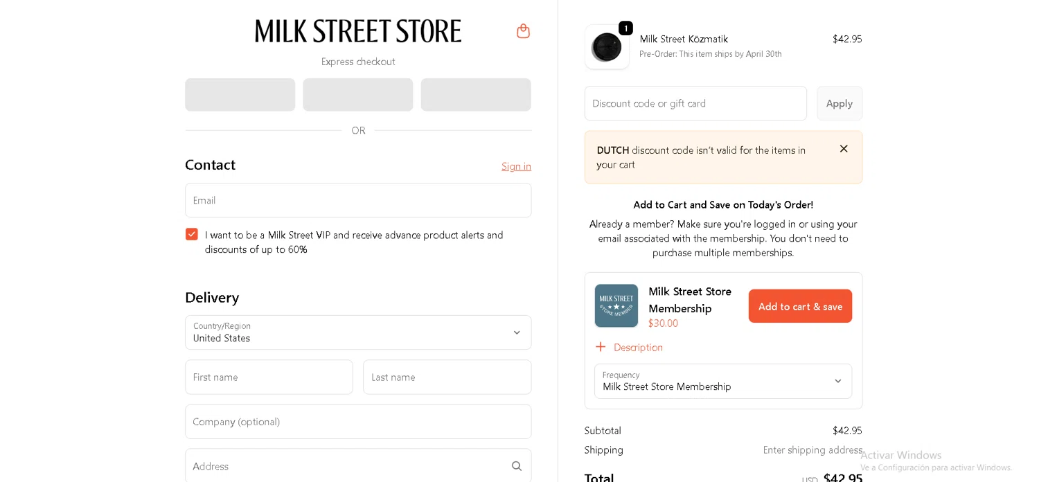 Christopher Kimball's Milk Street promo code screenshot showing code DUTCH applied at Christopher Kimball's Milk Street checkout page. Uploaded by SimplyCodes community member BLUEBLASTOISE on Feb 7, 2026