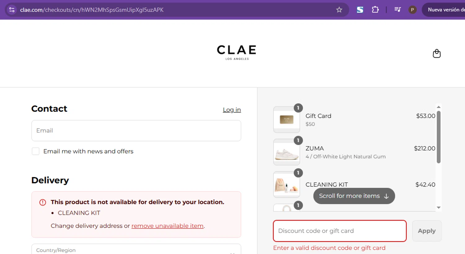 Clae discount code screenshot showing code SEMIANNUAL applied at Clae checkout page. Uploaded by SimplyCodes community member dpcg921 on Aug 29, 2025