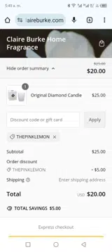 Thepinklemon coupon verification screenshot