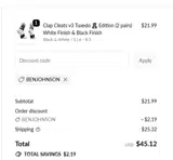 BENJOHNSON coupon verification screenshot