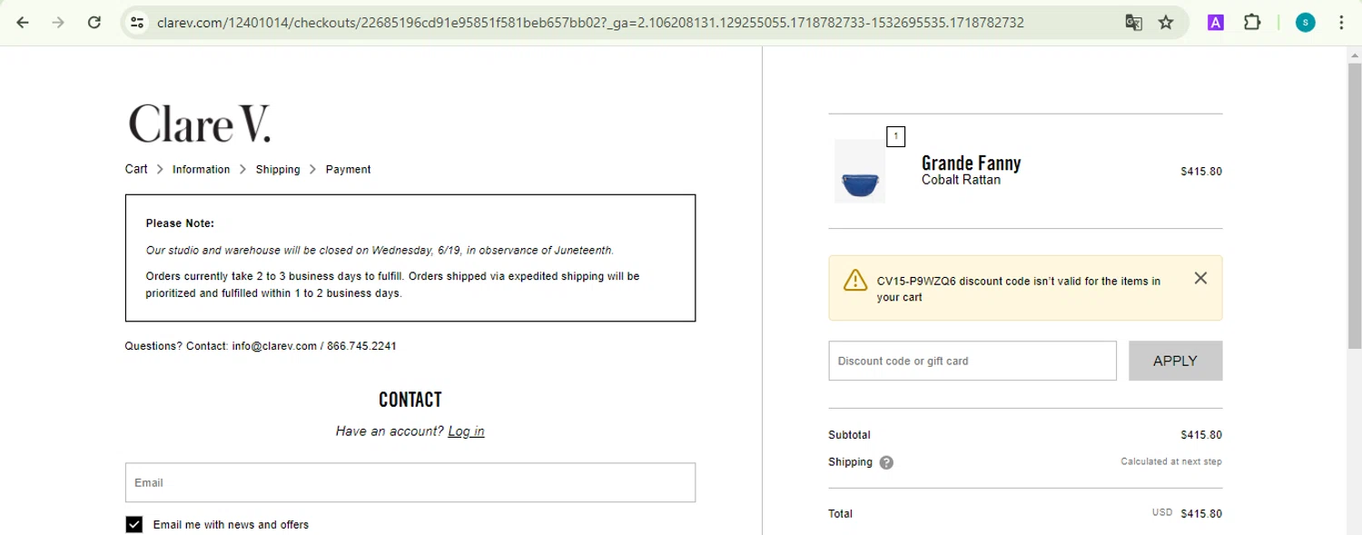 Clare V. Discount Codes 15 Off Coupon Codes in August