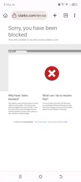 Clark's coupon verification screenshot