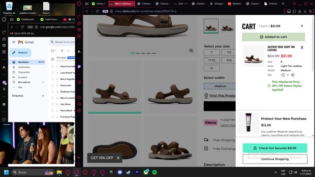 Clark's checkout page showing Clark's promo code box | Screenshot taken by SimplyCodes community member on Jul 17, 2025