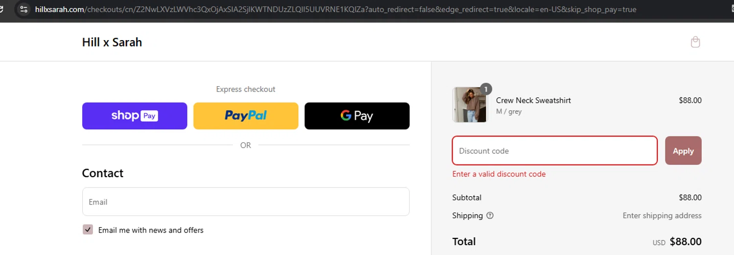 Clayton Custom promo code screenshot showing code ROCKIN20 applied at Clayton Custom checkout page. Uploaded by SimplyCodes community member Mulan5674851292422 on Mar 13, 2025