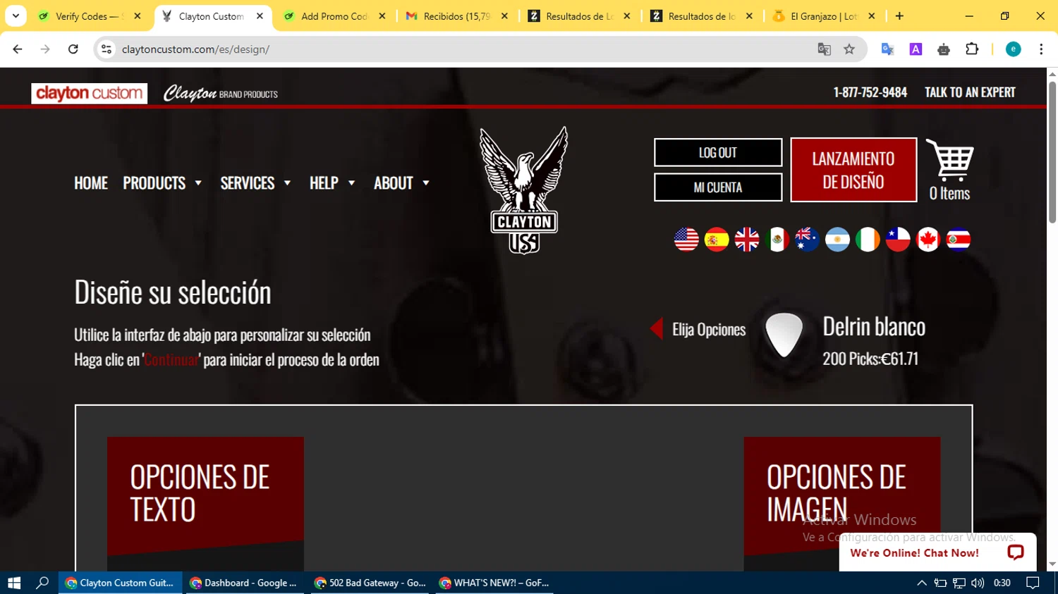 Clayton Custom checkout page showing Clayton Custom promo code box | Screenshot taken by SimplyCodes community member on Mar 11, 2025
