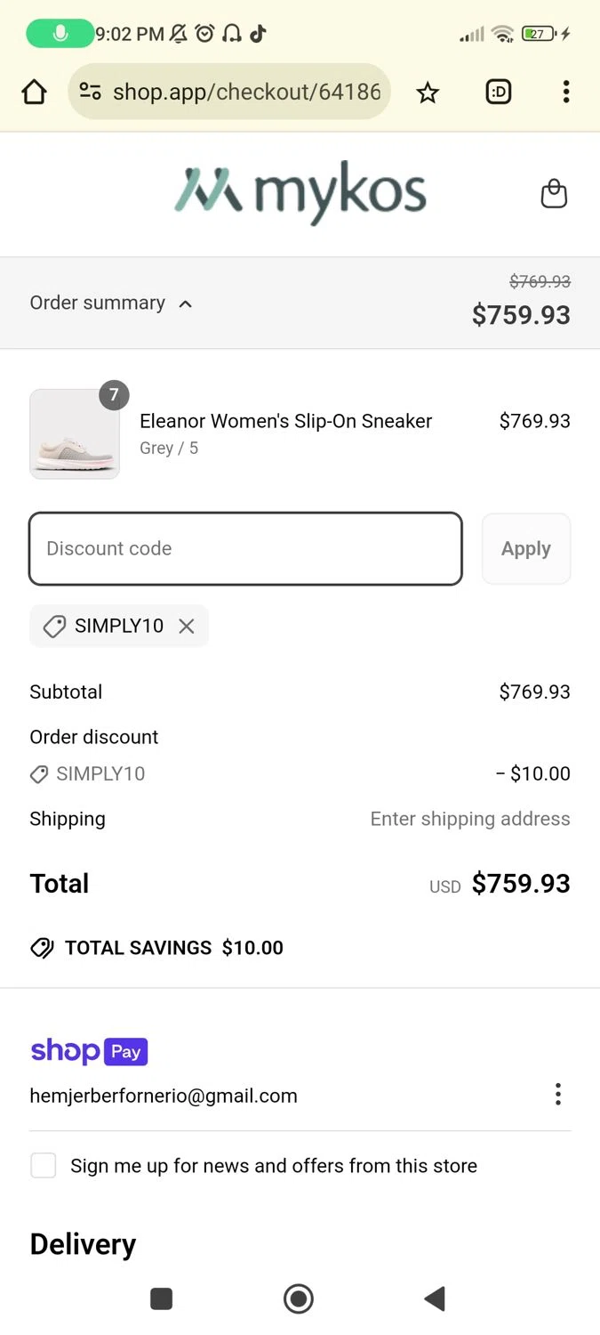 Clayton Custom checkout page showing Clayton Custom promo code box | Screenshot taken by SimplyCodes community member on Mar 15, 2025