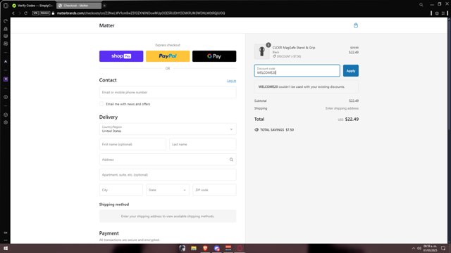 CLCKR checkout page showing CLCKR promo code box | Screenshot taken by SimplyCodes community member on Mar 1, 2025
