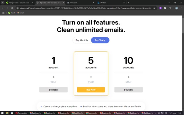 Clean Email checkout page showing Clean Email promo code box | Screenshot taken by SimplyCodes community member on Oct 24, 2024