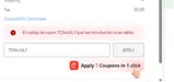 TCS4JULY coupon verification screenshot