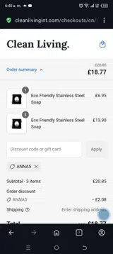 ANNA5 coupon verification screenshot