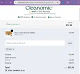 Cleanomic coupon verification screenshot