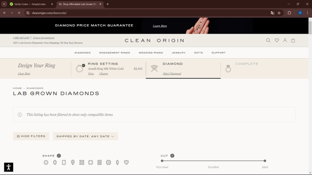 Clean Origin checkout page showing Clean Origin discount code box | Screenshot taken by SimplyCodes community member on Dec 10, 2024
