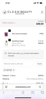 Gift20 coupon verification screenshot