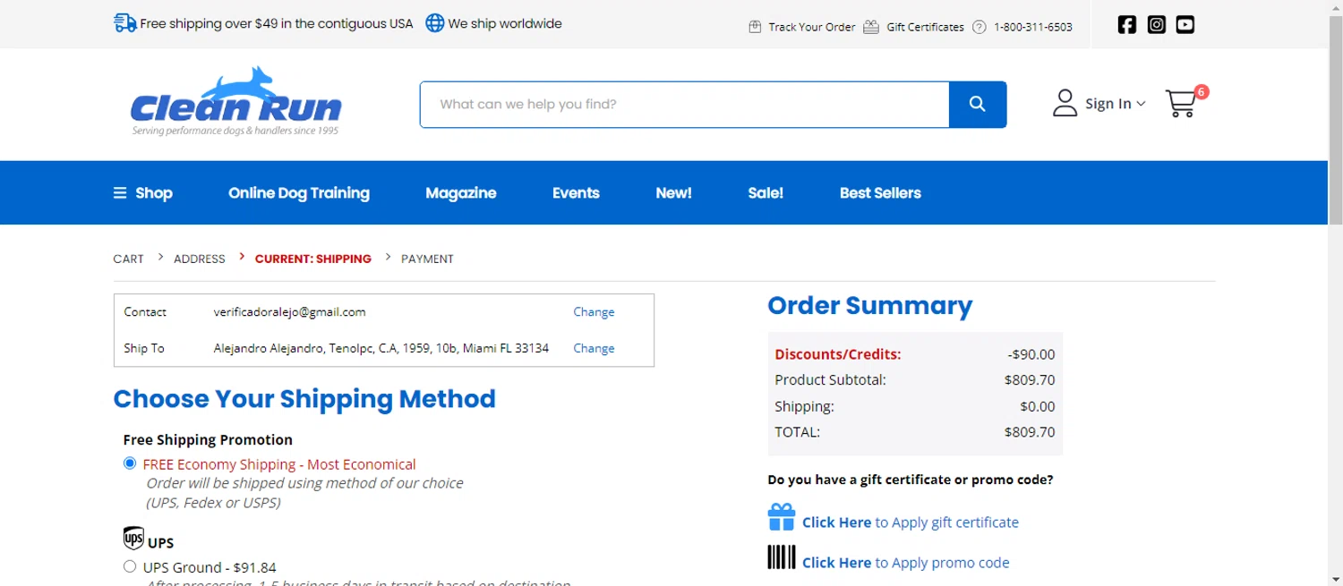 Clean Run checkout page showing Clean Run promo code box | Screenshot taken by SimplyCodes community member on Aug 14, 2024