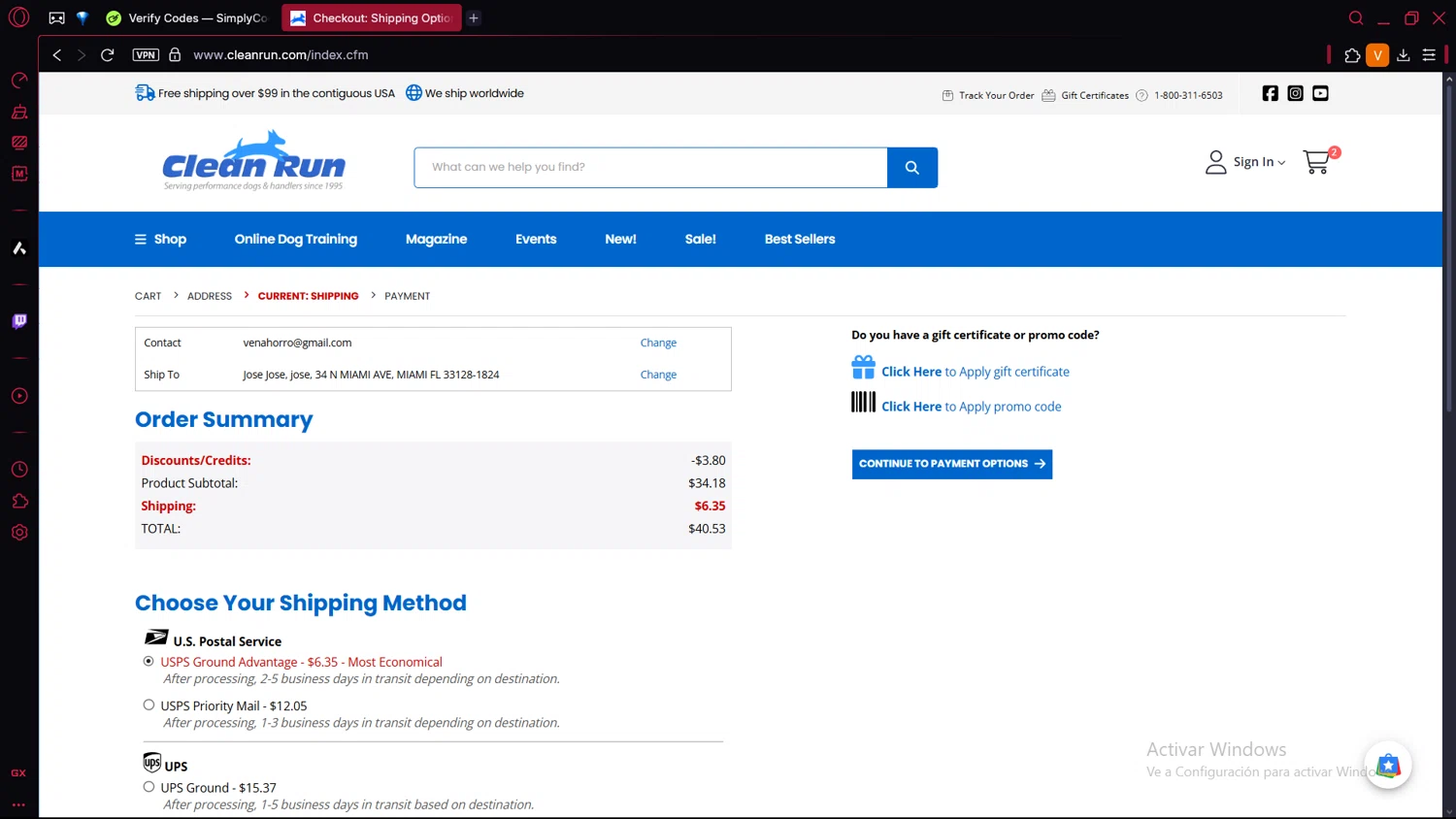 Clean Run checkout page showing Clean Run promo code box | Screenshot taken by SimplyCodes community member on Apr 27, 2025