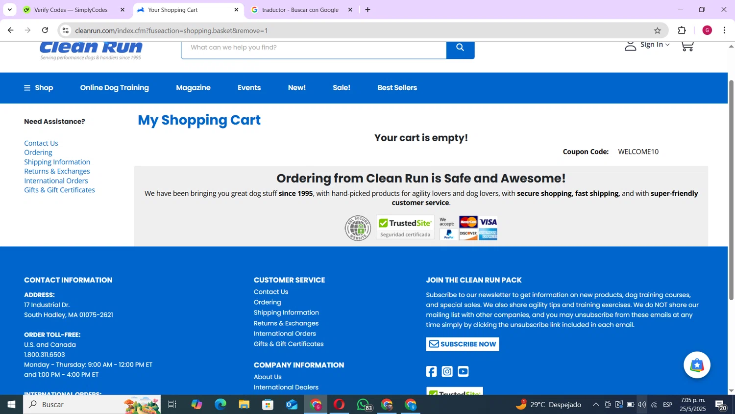Clean Run checkout page showing Clean Run promo code box | Screenshot taken by SimplyCodes community member on May 26, 2025