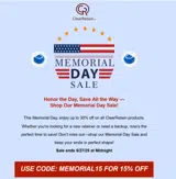 MEMORIAL15 coupon verification screenshot