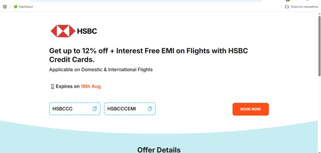 Cleartrip checkout page showing Cleartrip coupon code box | Screenshot taken by SimplyCodes community member on Aug 16, 2025