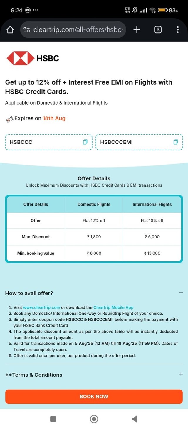 Cleartrip checkout page showing Cleartrip coupon code box | Screenshot taken by SimplyCodes community member on Aug 16, 2025