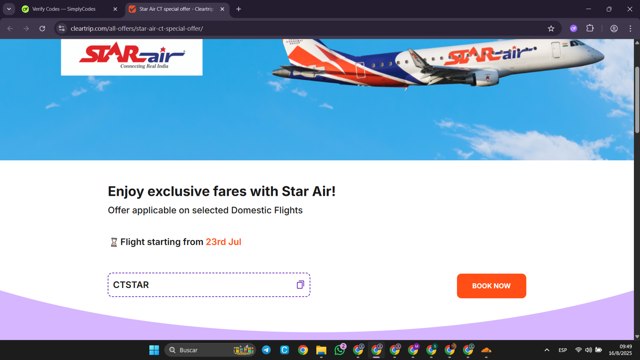 Cleartrip checkout page showing Cleartrip coupon code box | Screenshot taken by SimplyCodes community member on Aug 16, 2025