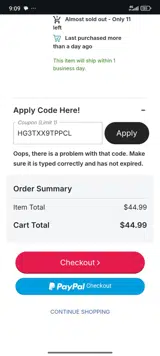 HG3TXX9TPPCL coupon verification screenshot