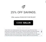 BALLIN coupon verification screenshot
