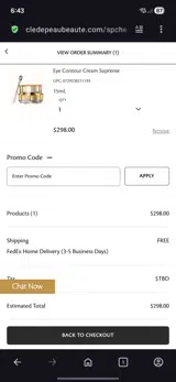 Clé de Peau Beauté coupon verification screenshot