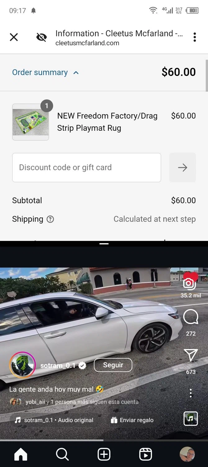 Cleetus Mcfarland discount code screenshot showing code FRDM20 applied at Cleetus Mcfarland checkout page. Uploaded by SimplyCodes community member PennyFox1280 on Dec 28, 2024