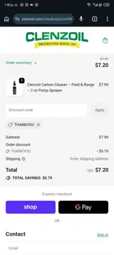 THANKYOU coupon verification screenshot