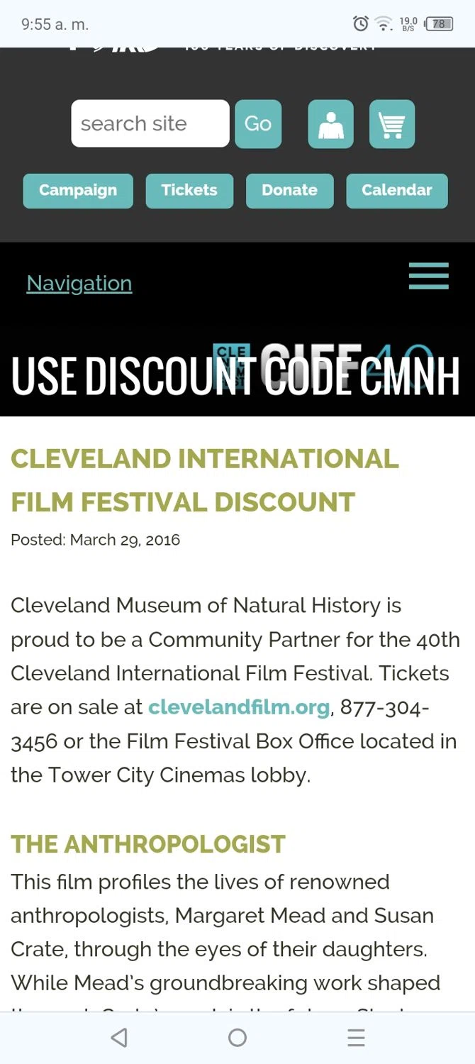 Cleveland Museum of Natural History checkout page showing Cleveland Museum of Natural History discount code box | Screenshot taken by SimplyCodes community member on Feb 25, 2024