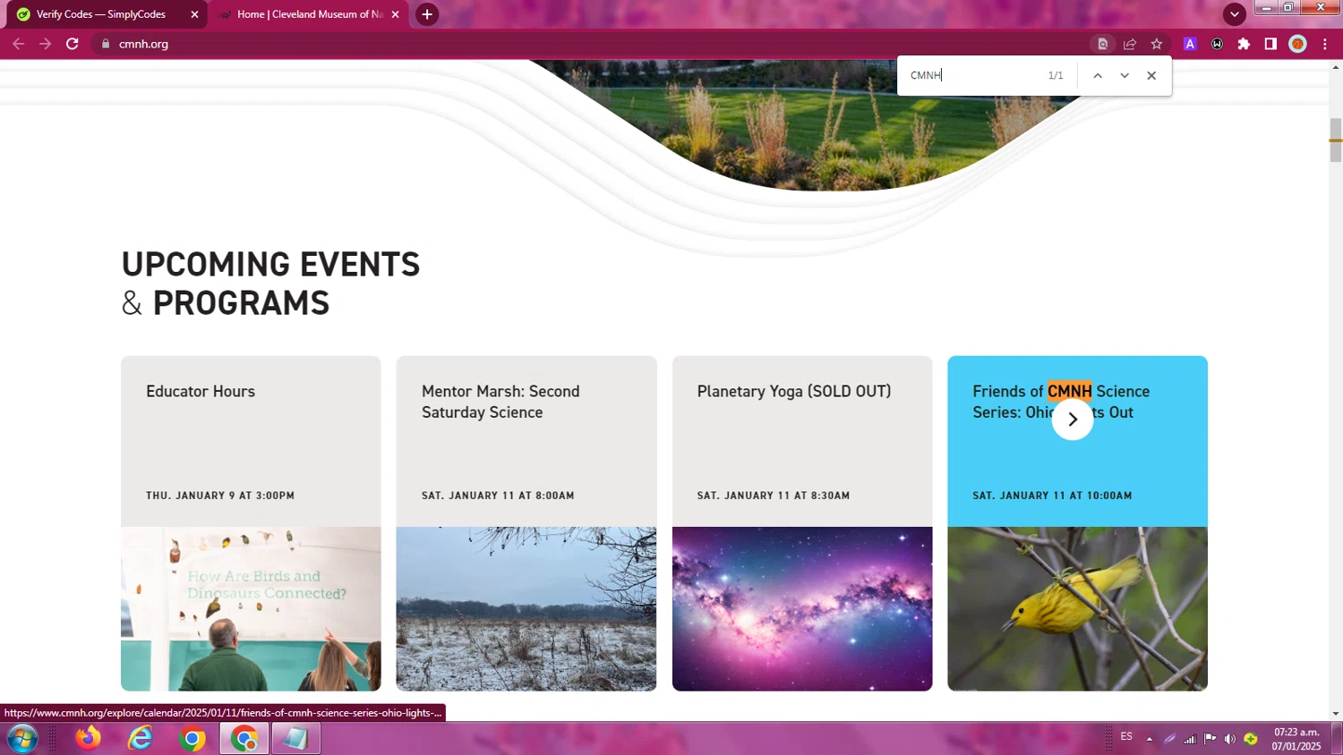 Cleveland Museum of Natural History checkout page showing Cleveland Museum of Natural History discount code box | Screenshot taken by SimplyCodes community member on Jan 7, 2025