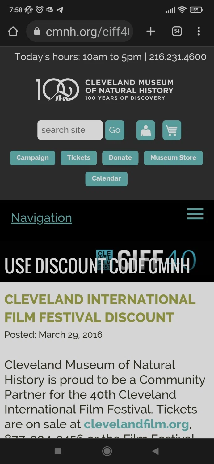 Cleveland Museum of Natural History checkout page showing Cleveland Museum of Natural History discount code box | Screenshot taken by SimplyCodes community member on Jun 10, 2023