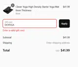 DOYOGA coupon verification screenshot