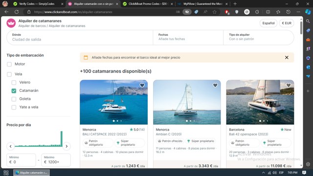 Click&Boat checkout page showing Click&Boat promo code box | Screenshot taken by SimplyCodes community member on Jul 26, 2024