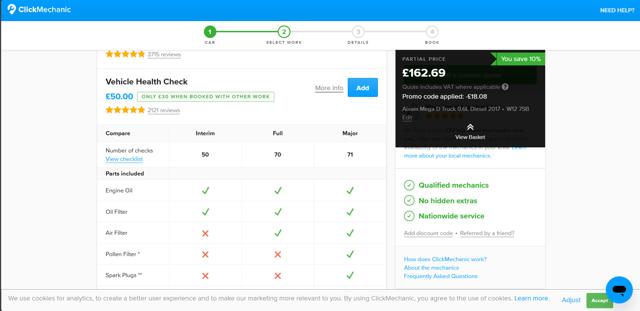 ClickMechanic checkout page showing ClickMechanic promo code box | Screenshot taken by SimplyCodes community member on Aug 21, 2024