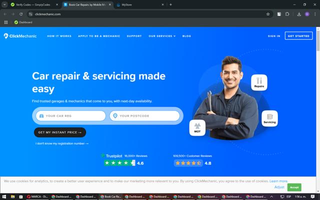 ClickMechanic checkout page showing ClickMechanic promo code box | Screenshot taken by SimplyCodes community member on Oct 18, 2024