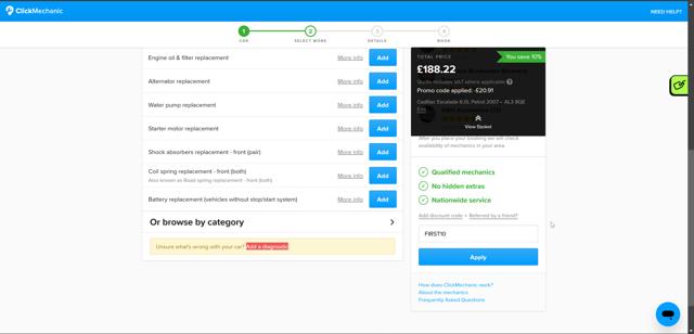 ClickMechanic checkout page showing ClickMechanic promo code box | Screenshot taken by SimplyCodes community member on Dec 15, 2024