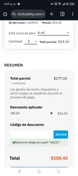 ClickSafety coupon verification screenshot