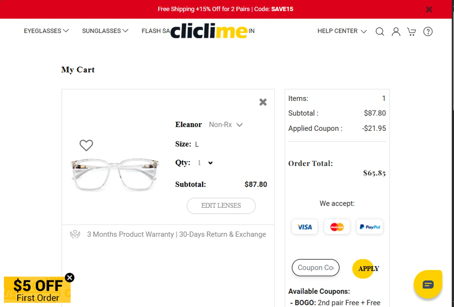 Cliclime coupon code screenshot showing code Lucky50 applied at Cliclime checkout page. Uploaded by SimplyCodes community member carloschirino on Jul 24, 2025