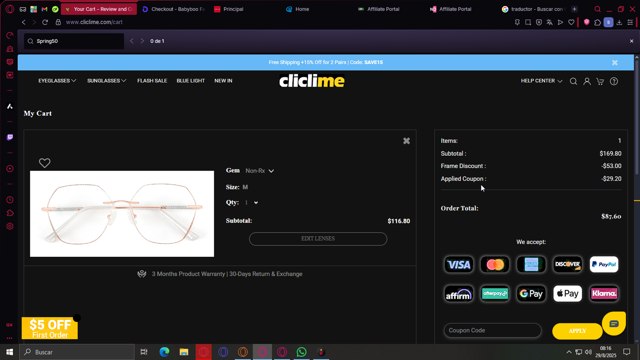 Cliclime checkout page showing Cliclime coupon code box | Screenshot taken by SimplyCodes community member on Aug 29, 2025