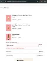 ADVENTURE coupon verification screenshot