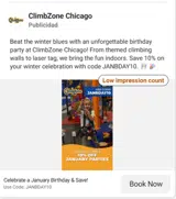 ClimbZone Chicago coupon verification screenshot