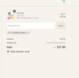 clixowelcome10 coupon verification screenshot